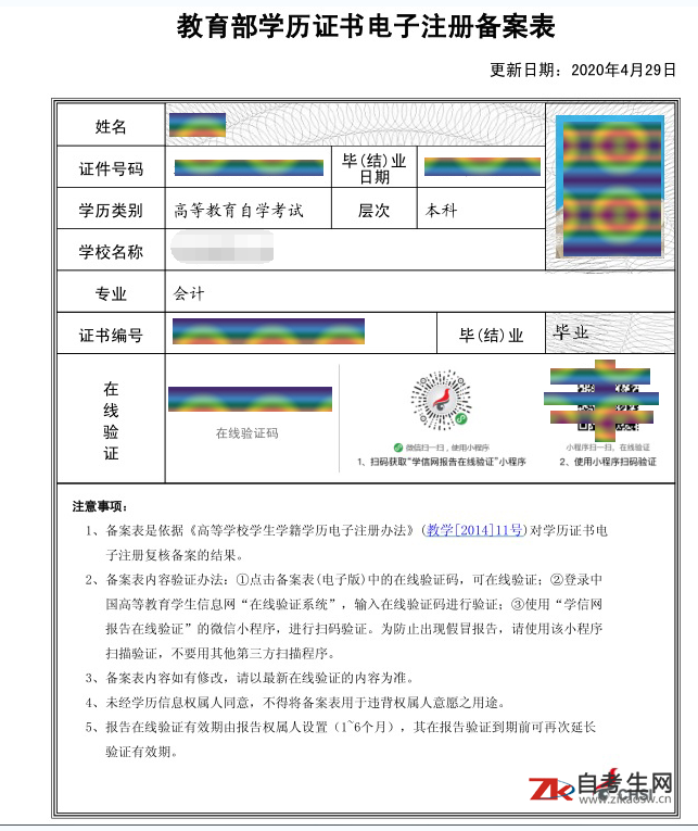 四川文理学院学士学位申请教育部学历证书电子注册备案表