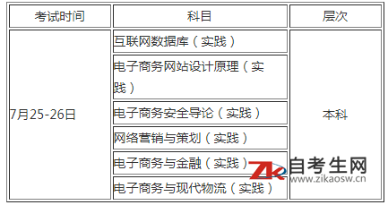 河南省2020年上半年自学考试电子商务专业实践考核安排