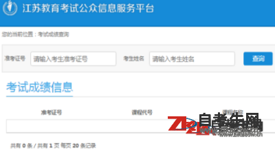 2021年7月江苏自考成绩查询时间及入口