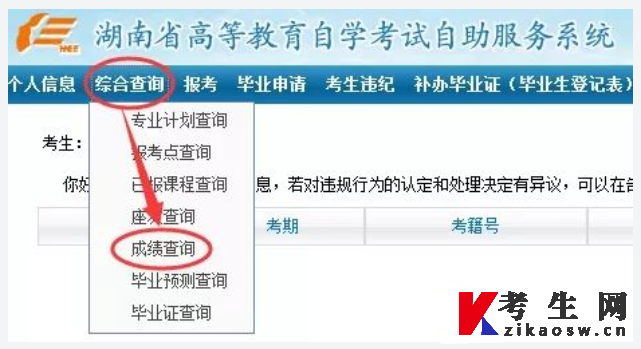 2023年4月湖南自考成绩查询官网