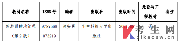 甘肃旅游目的地管理自考考试大纲(14000免费下载)