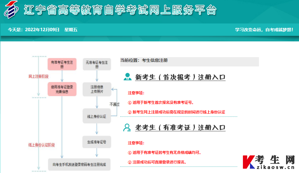 2023年4月辽宁自考网上注册入口