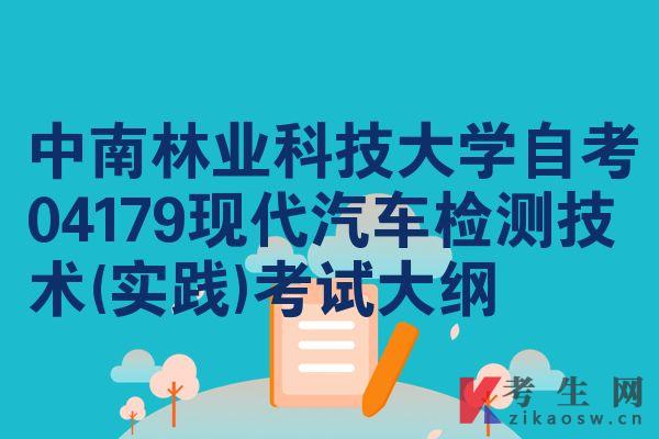 中南林业科技大学自考04179现代汽车检测技术(实践)考试大纲