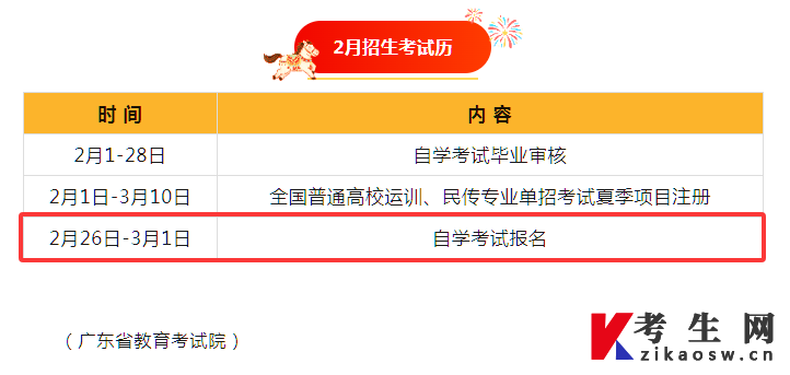 广东省教育考试院2月招生考试历来了，请查收