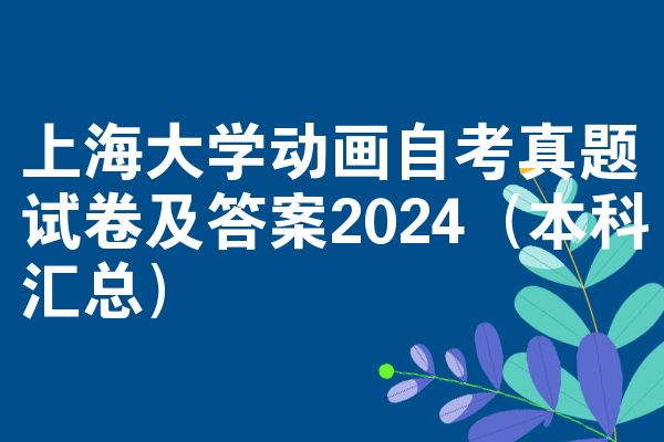 上海大学动画自考真题试卷及答案2024（本科汇总）