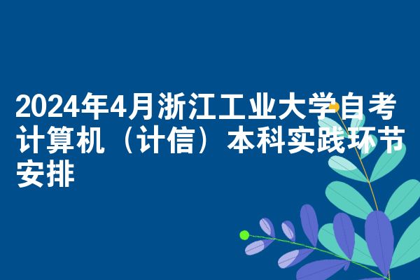 2024年4月浙江工业大学自考计算机（计信）本科实践环节安排