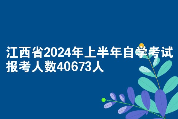 江西省2024年上半年自学考试报考人数40673人