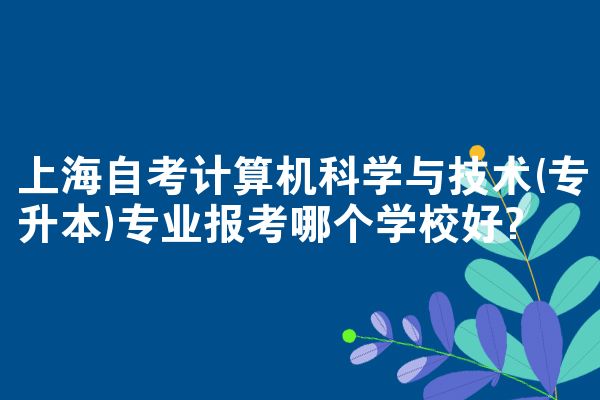 上海自考计算机科学与技术(专升本)专业报考哪个学校好?