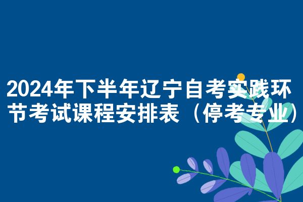 2024年下半年辽宁自考实践环节考试课程安排表（停考专业）