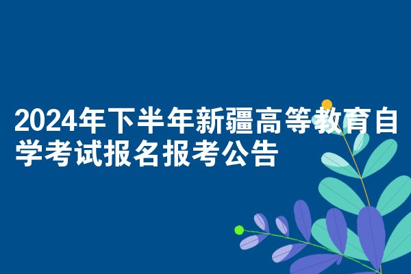 2024年下半年新疆高等教育自学考试报名报考公告