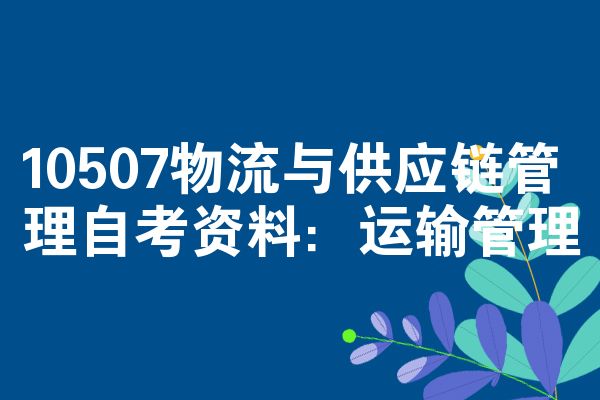 10507物流与供应链管理自考资料:运输管理