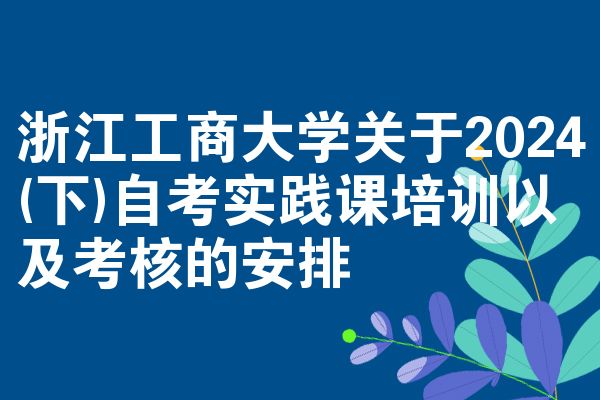浙江工商大学关于2024(下)自学考试实践课培训与考核的安排
