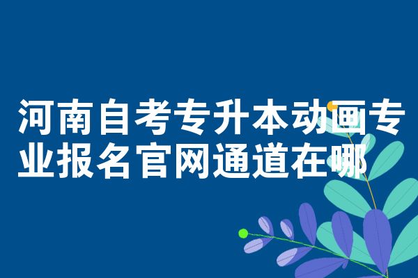 河南自考专升本动画专业报名官网通道在哪