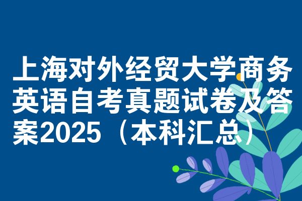 上海对外经贸大学商务英语自考真题试卷及答案2025（本科汇总）