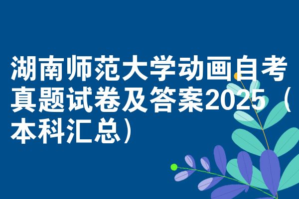 湖南师范大学动画自考真题试卷及答案2025(本科汇总)