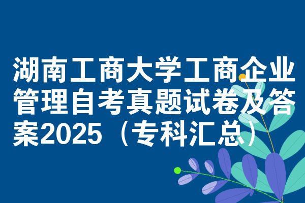 湖南工商大学工商企业管理自考真题试卷及答案2025(专科汇总)
