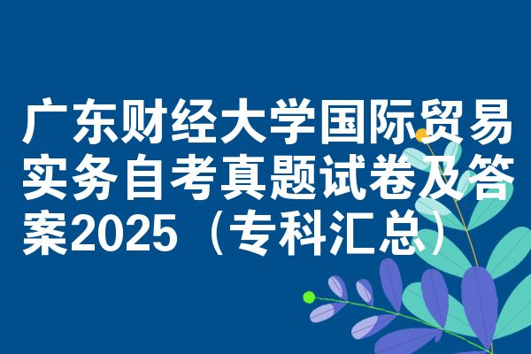 广东财经大学国际贸易实务自考真题试卷及答案2025(专科汇总)
