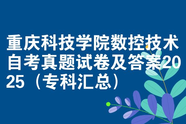 重庆科技学院数控技术自考真题试卷及答案2025（专科汇总）