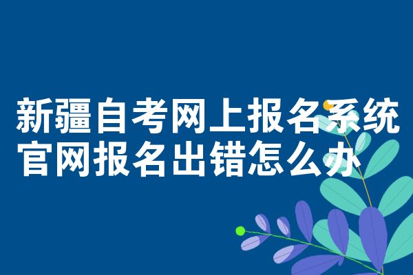 新疆自考网上报名系统官网报名出错怎么办