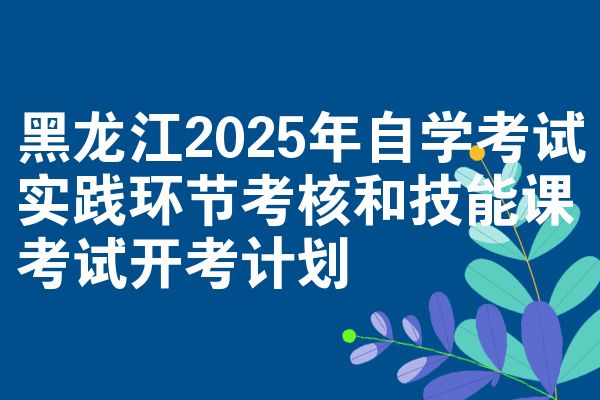 黑龍江2025年自學(xué)考試實踐環(huán)節(jié)考核和技能課考試開考計劃