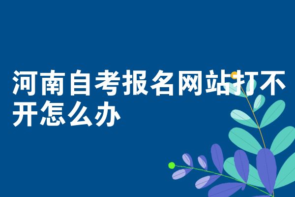 河南自考报名网站打不开怎么办