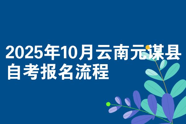 2025年10月云南元谋县自考报名流程