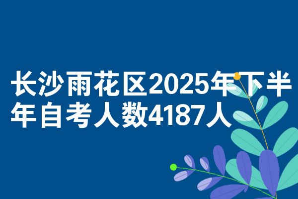 长沙雨花区2025年下半年自考人数4187人