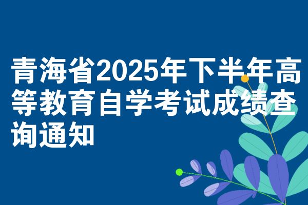 青海省2025年下半年高等教育自学考试成绩查询通知