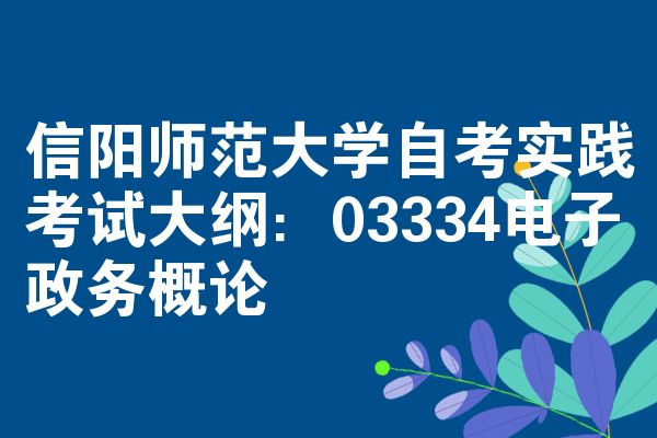 信阳师范大学自学考试实践考试大纲|:03334电子政务概论