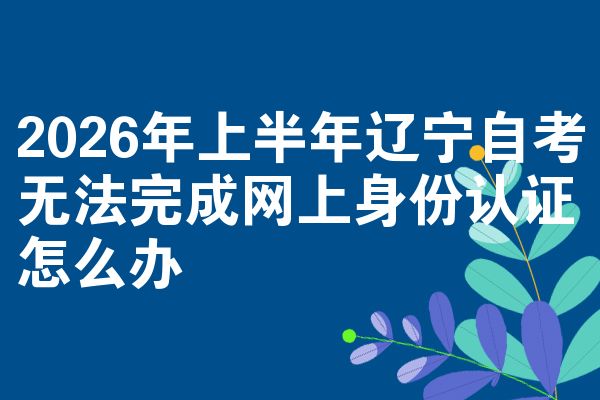 2026年上半年辽宁自考无法完成网上身份认证怎么办