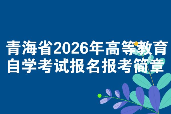 青海省2026年高等教育自学考试报名报考简章