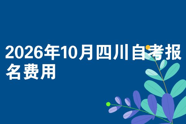 2026年10月四川自考报名费用