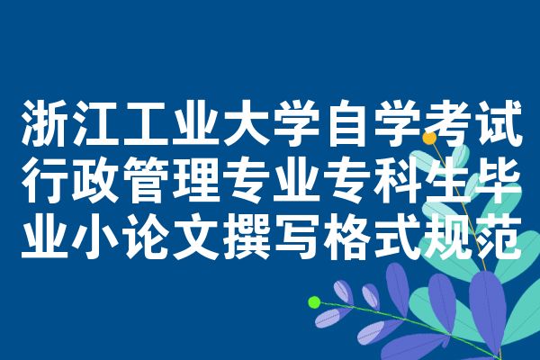 浙江工业大学自学考试行政管理专业专科生毕业小论文撰写格式规范