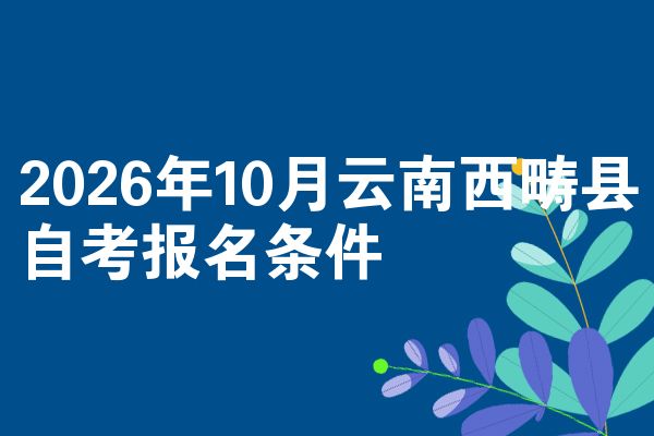 2026年10月云南西畴县自考报名条件