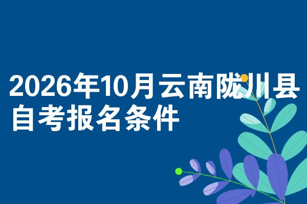 2026年10月云南陇川县自考报名条件
