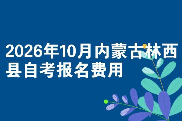 2026年10月内蒙古林西县自考报名费用