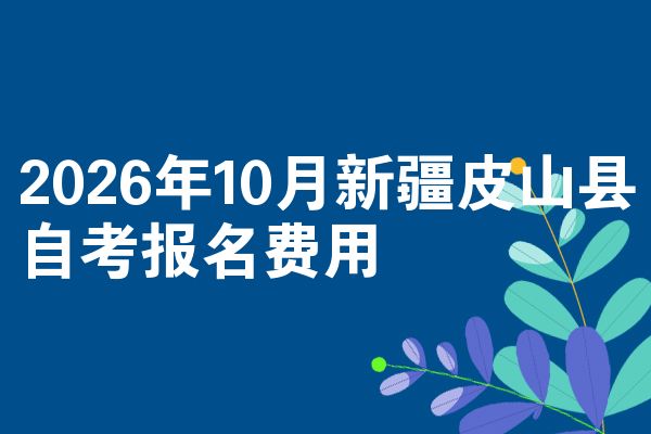 2026年10月新疆皮山县自考报名费用