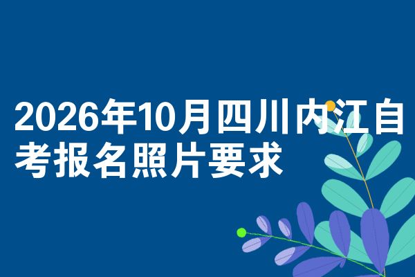2026年10月四川内江自考报名照片要求
