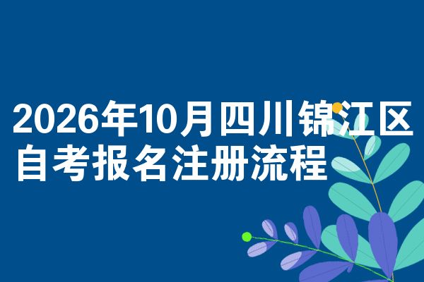 2026年10月四川锦江区自考报名注册流程
