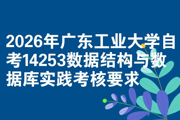 2026年广东工业大学自考14253数据结构与数据库实践考核要求
