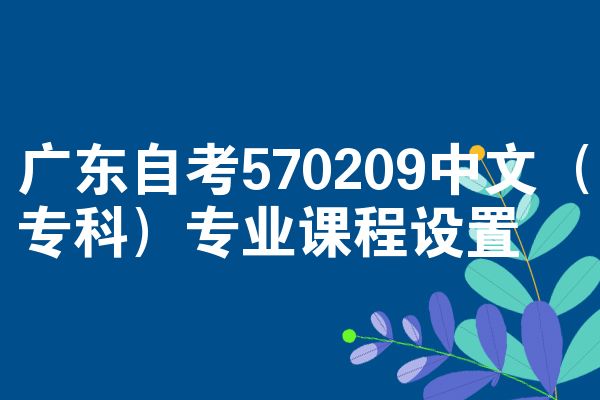 广东自考570209中文（专科）专业课程设置