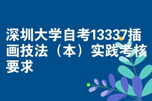 深圳大学自考13337插画技法(本)实践考核要求