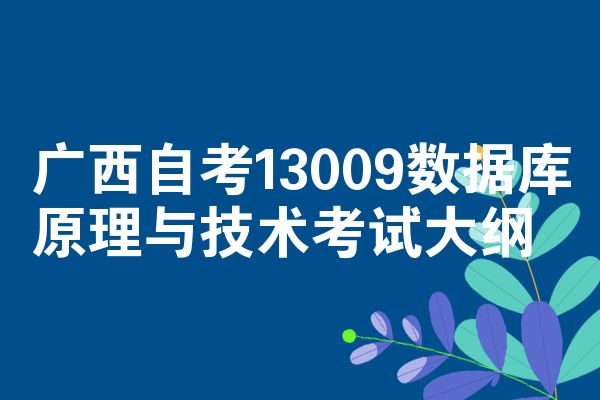 广西自考13009数据库原理与技术考试大纲