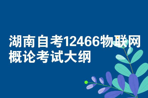 湖南自考12466物联网概论考试大纲