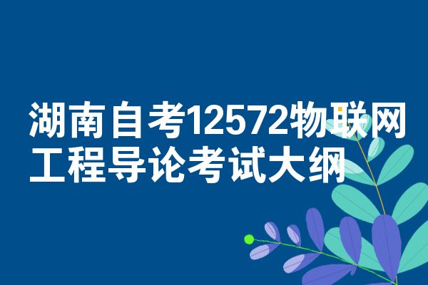 湖南自考12572物联网工程导论考试大纲