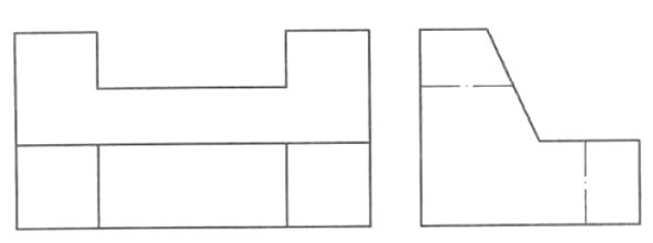 组合体作图题(本大题共2小题，每小题9分。共18分)<br />请在答题卡上作答。<br />已知立体的主视图和左视图，画出俯视图。