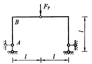 图示三铰刚架，AB杆B端弯矩(内侧受拉为正)等于