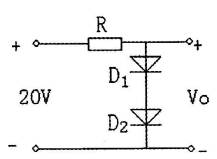 电路如题3图，已知二极管的正向管压降为0.7V，则电路 &lt;br /&gt;的输出电压是