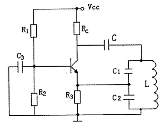 电容三点式LC振荡电路如题7图,其振荡频率是