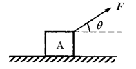如图，质量为m的物体A与水平面间的滑动摩擦因数为μ，受到一与水平方向夹角为的恒力F作用，物体的水平加速度为（   ）